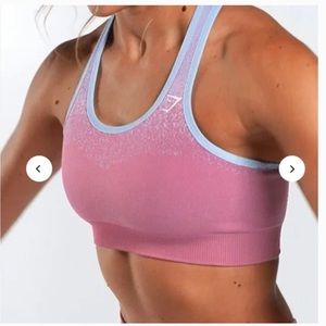 Gymshark Adapt Ombre Seamless Sports Bra - Rose Pink/Light Blue (Large)